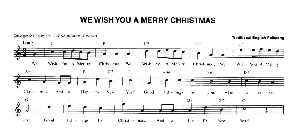 WE WISH YOU MERRY CHRISTMAS