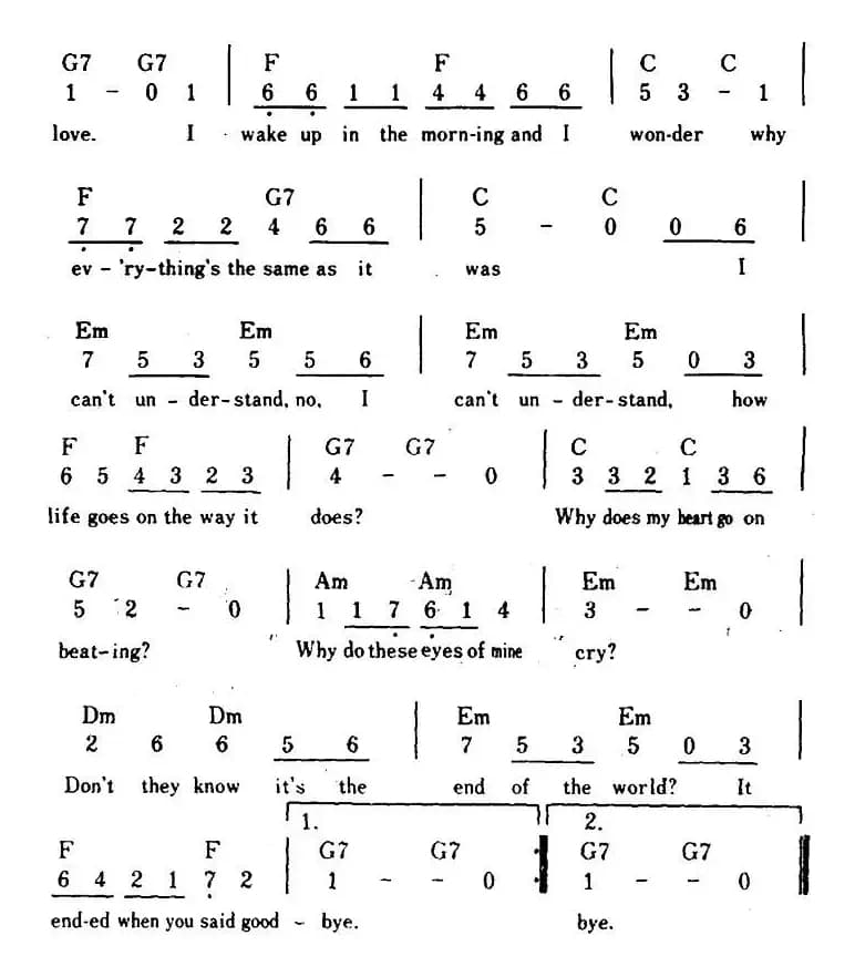 [美]The End Of The World（世界之尽头、带和弦）