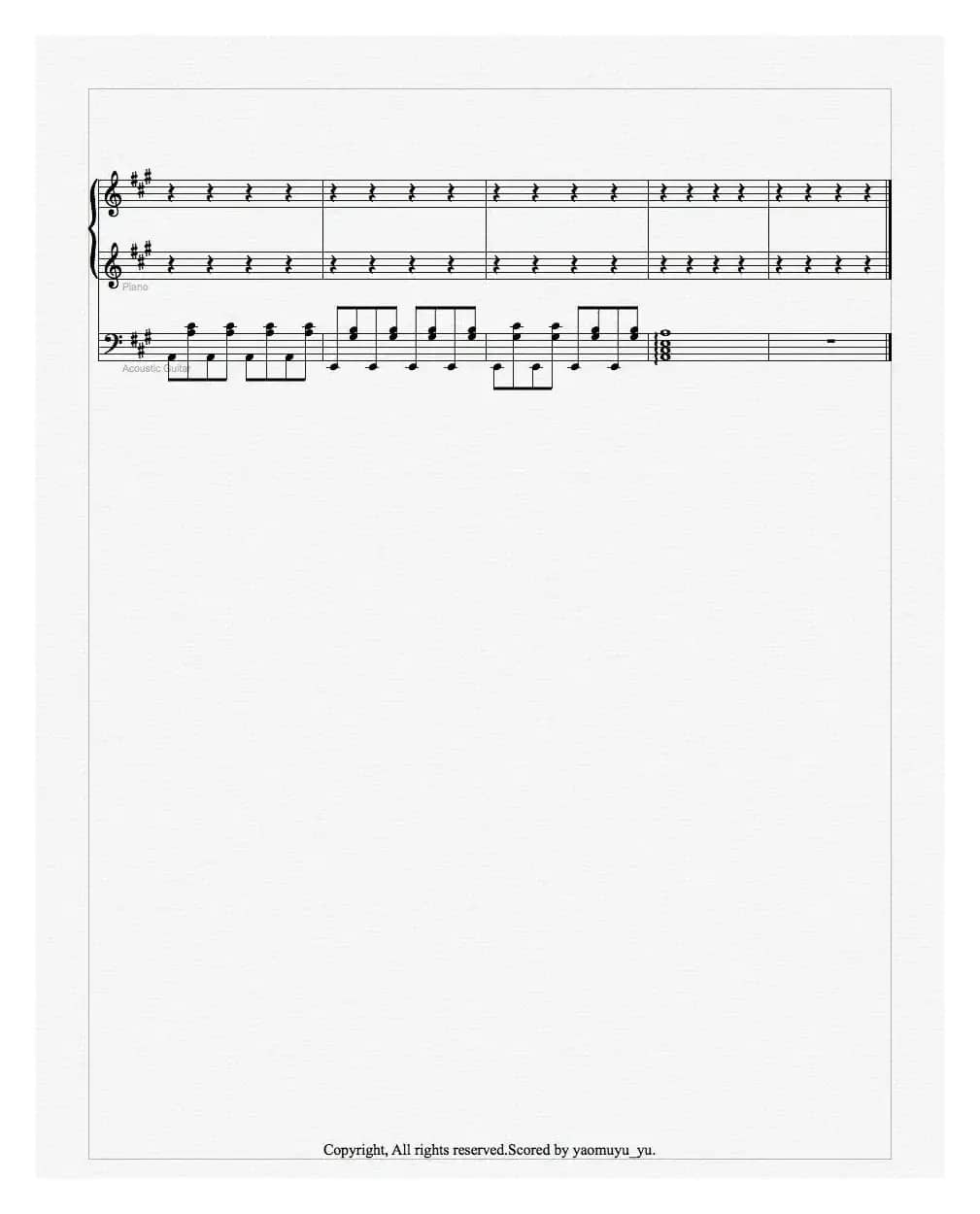 For forever(五线谱)