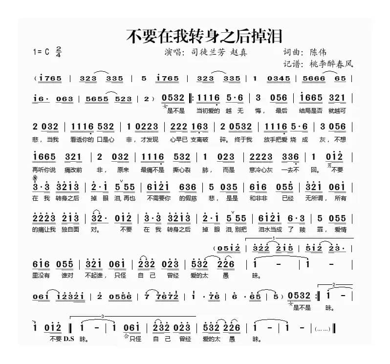 不要在我转身之后掉泪