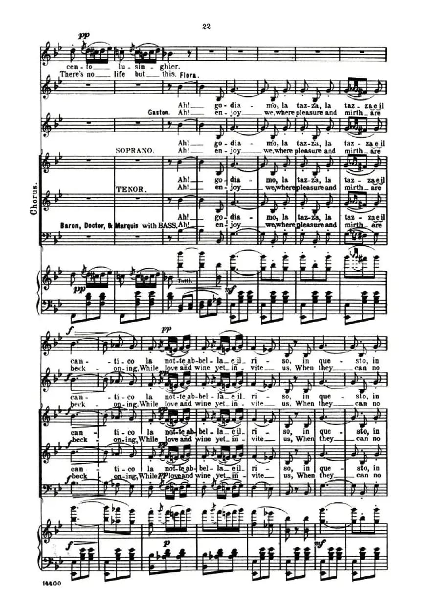 [意]饮酒歌（选自歌剧《茶花女》、意大利文原版谱 ）