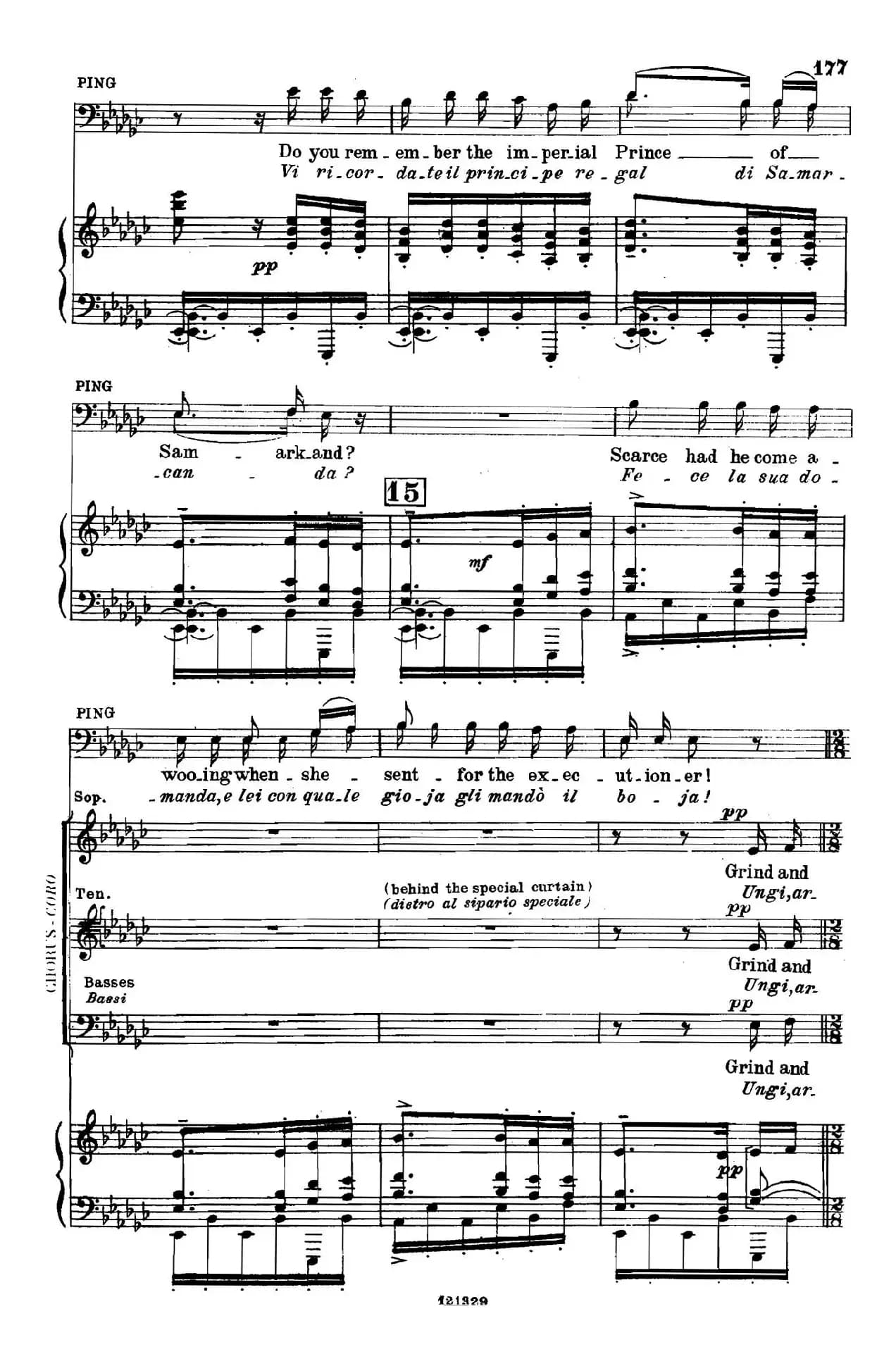 《图兰朵公主》三幕五场歌剧（英意双语）全谱（钢琴伴奏谱 P167——194）