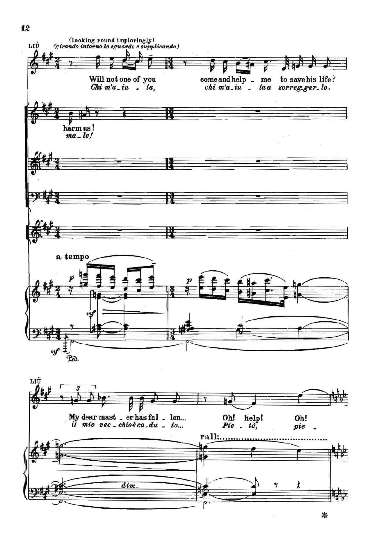 《图兰朵公主》三幕五场歌剧（英意双语）全谱（钢琴伴奏谱 P1——27）