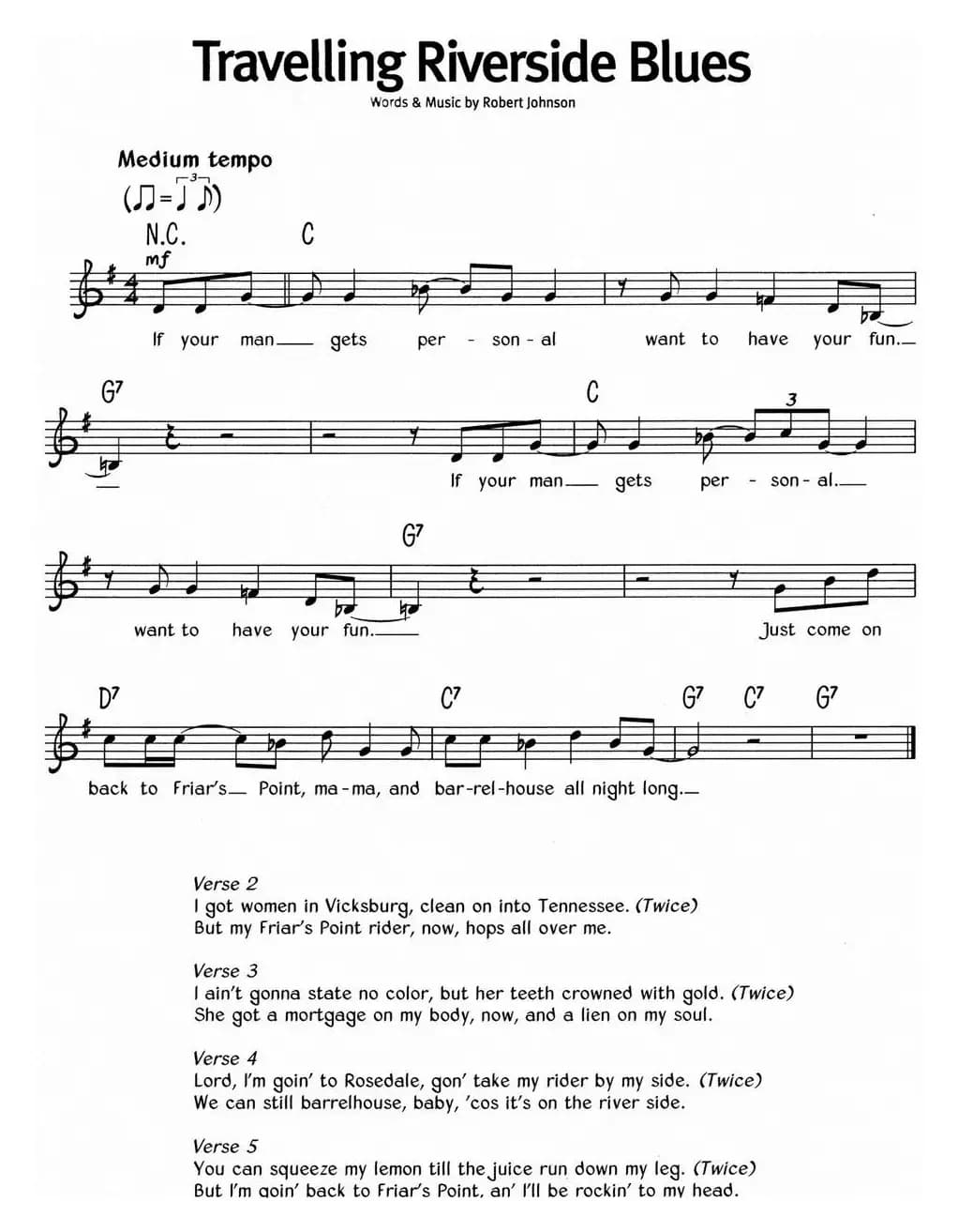 蓝调音乐：Travelling Riverside Blues