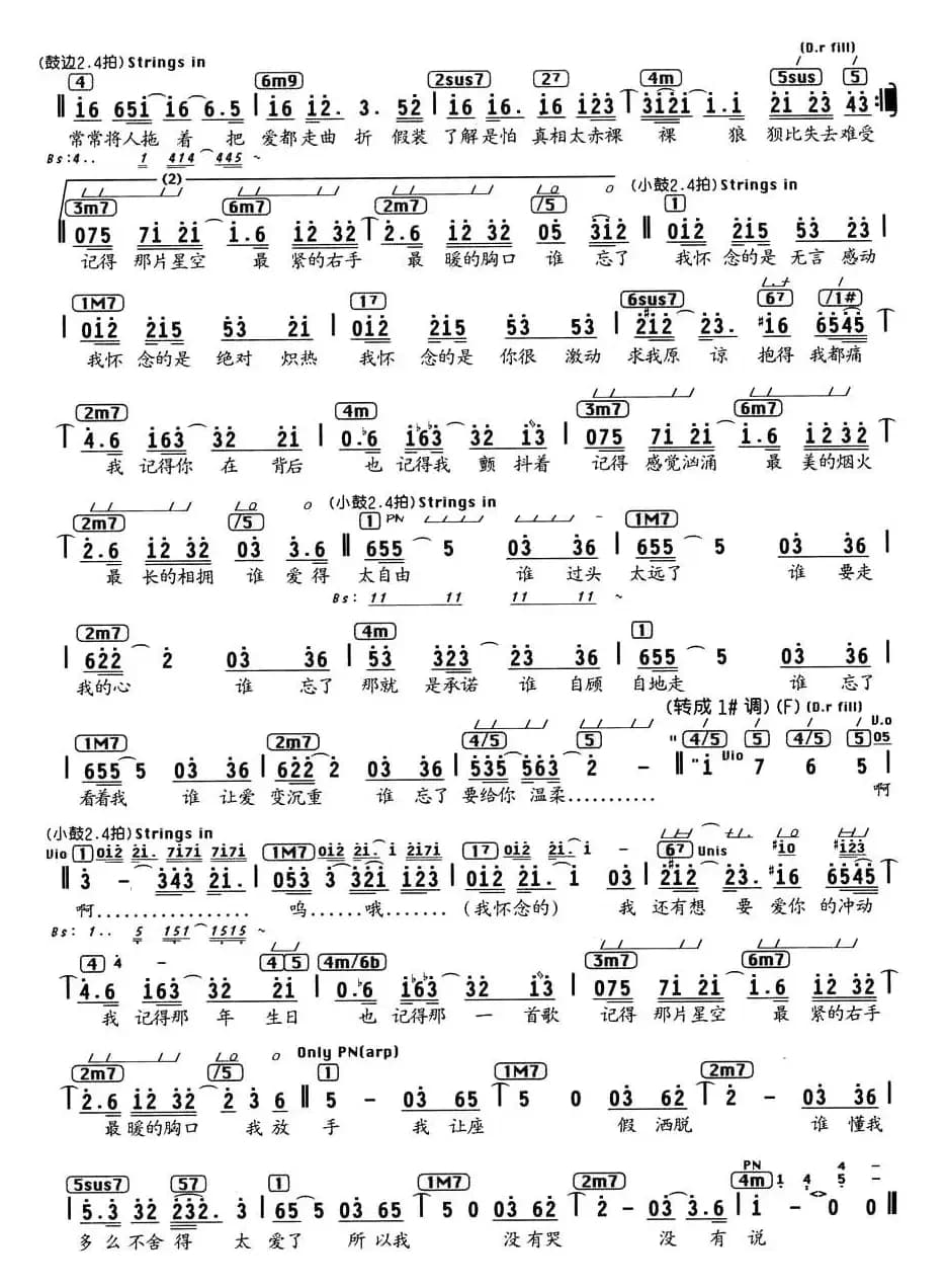 我怀念的（韩剧《绿蔷薇》片头曲、编配乐谱）