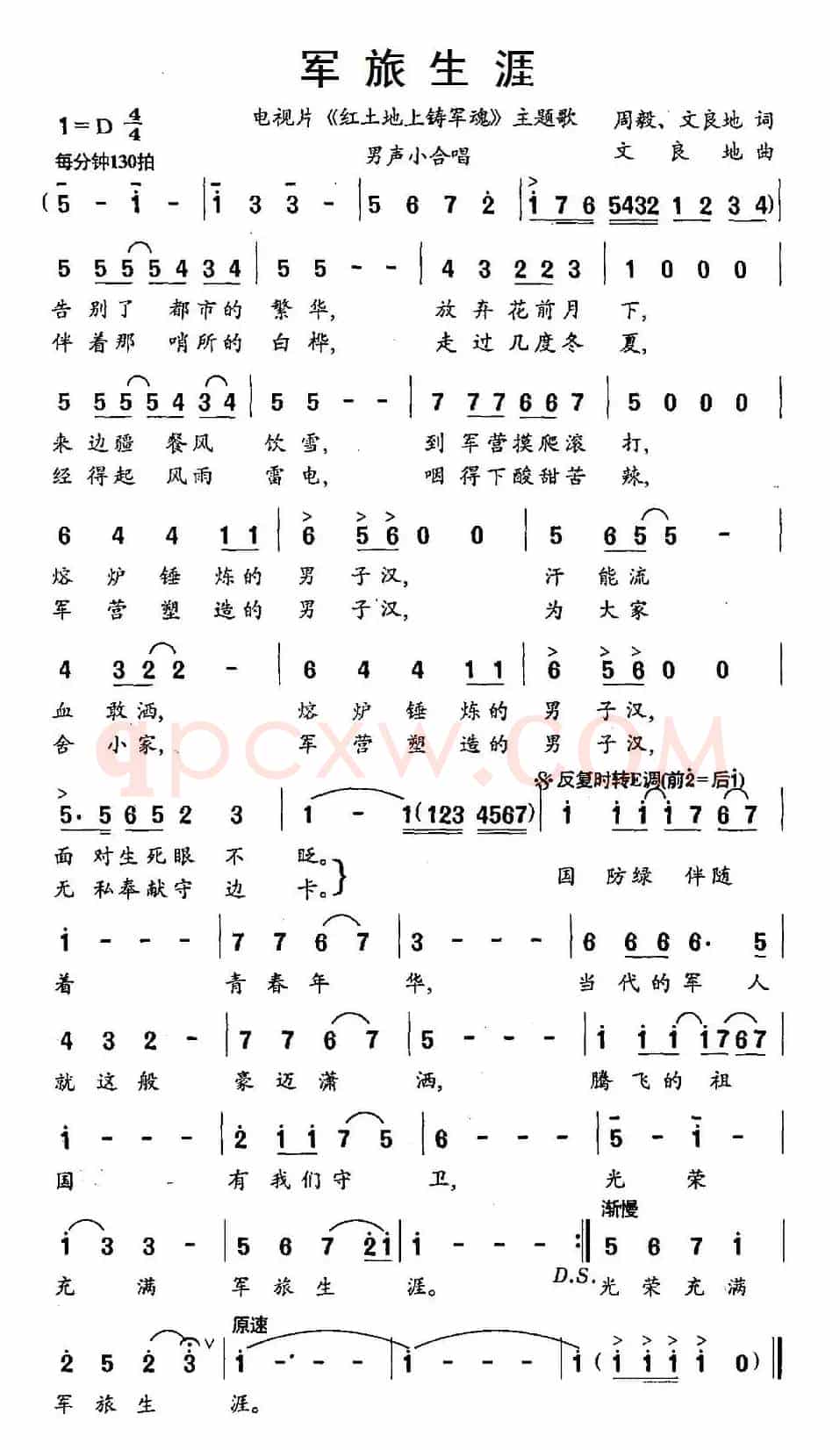 军旅生涯（电视片《红土地上铸军魂》主题歌）