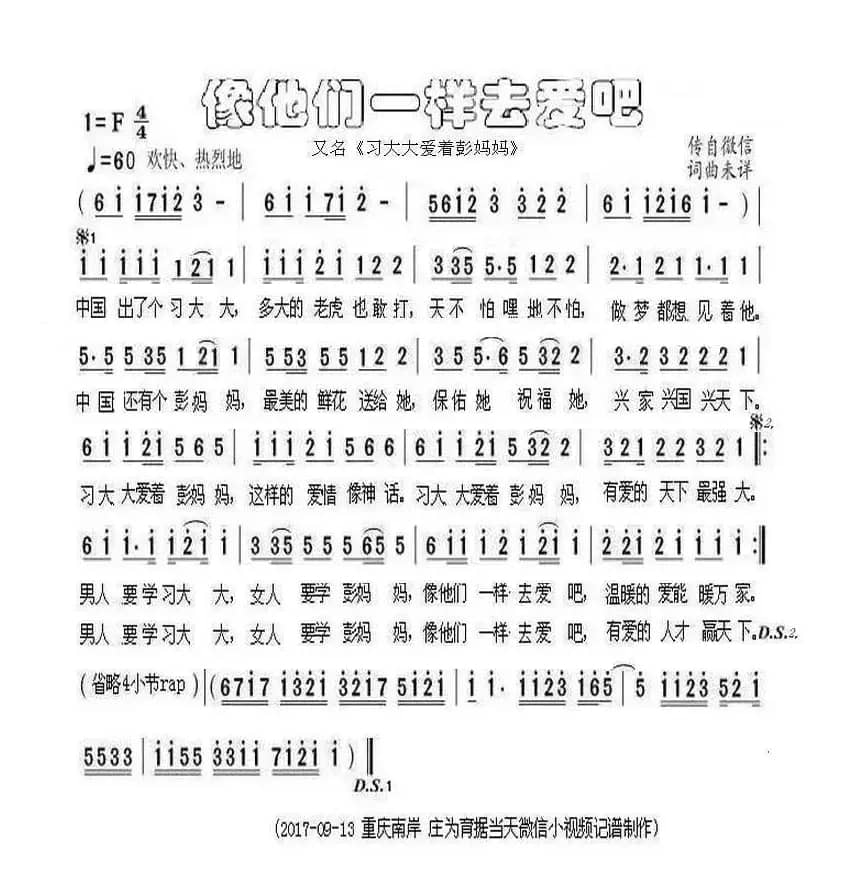 像他们一样去爱吧（又名：习大大爱着彭妈妈）