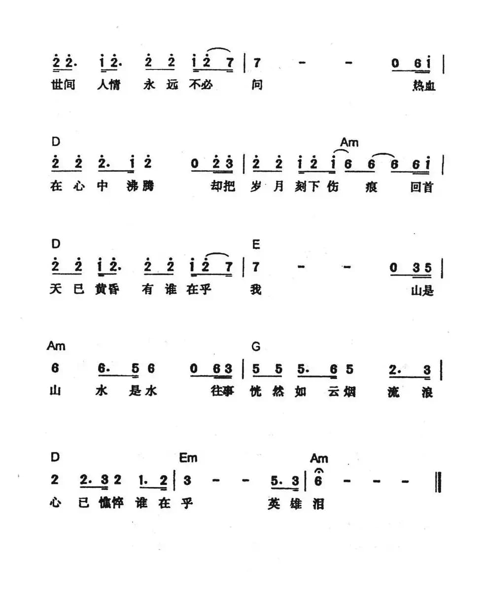 英雄泪（陈乐融词 许冠杰曲）