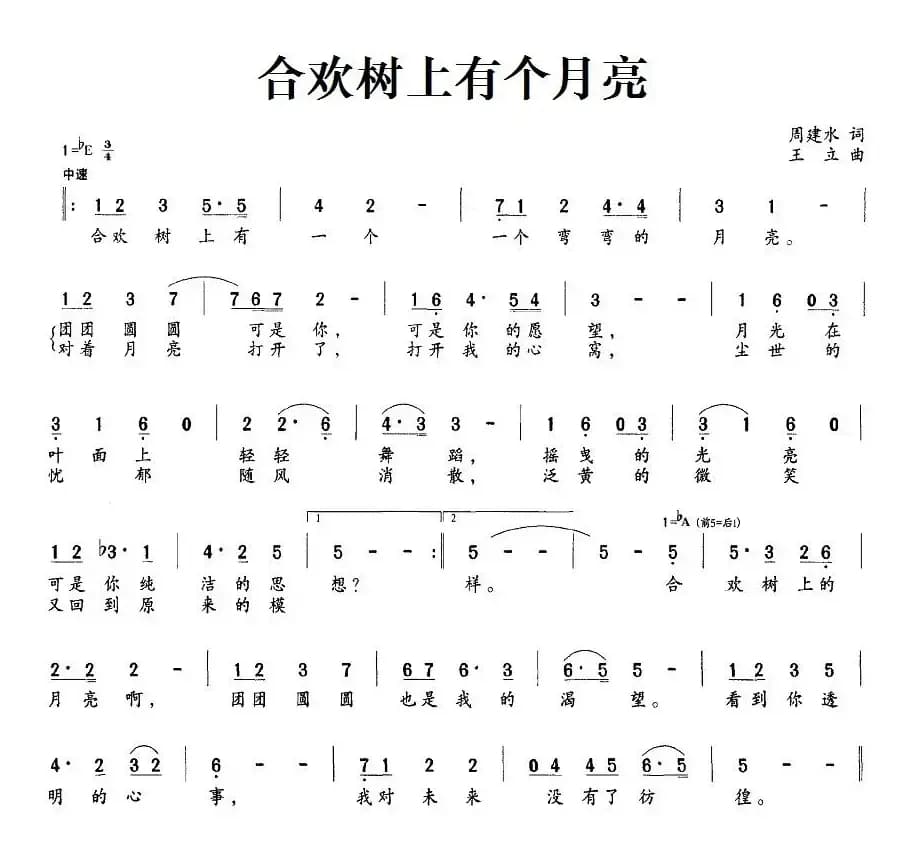 合欢树上有个月亮看