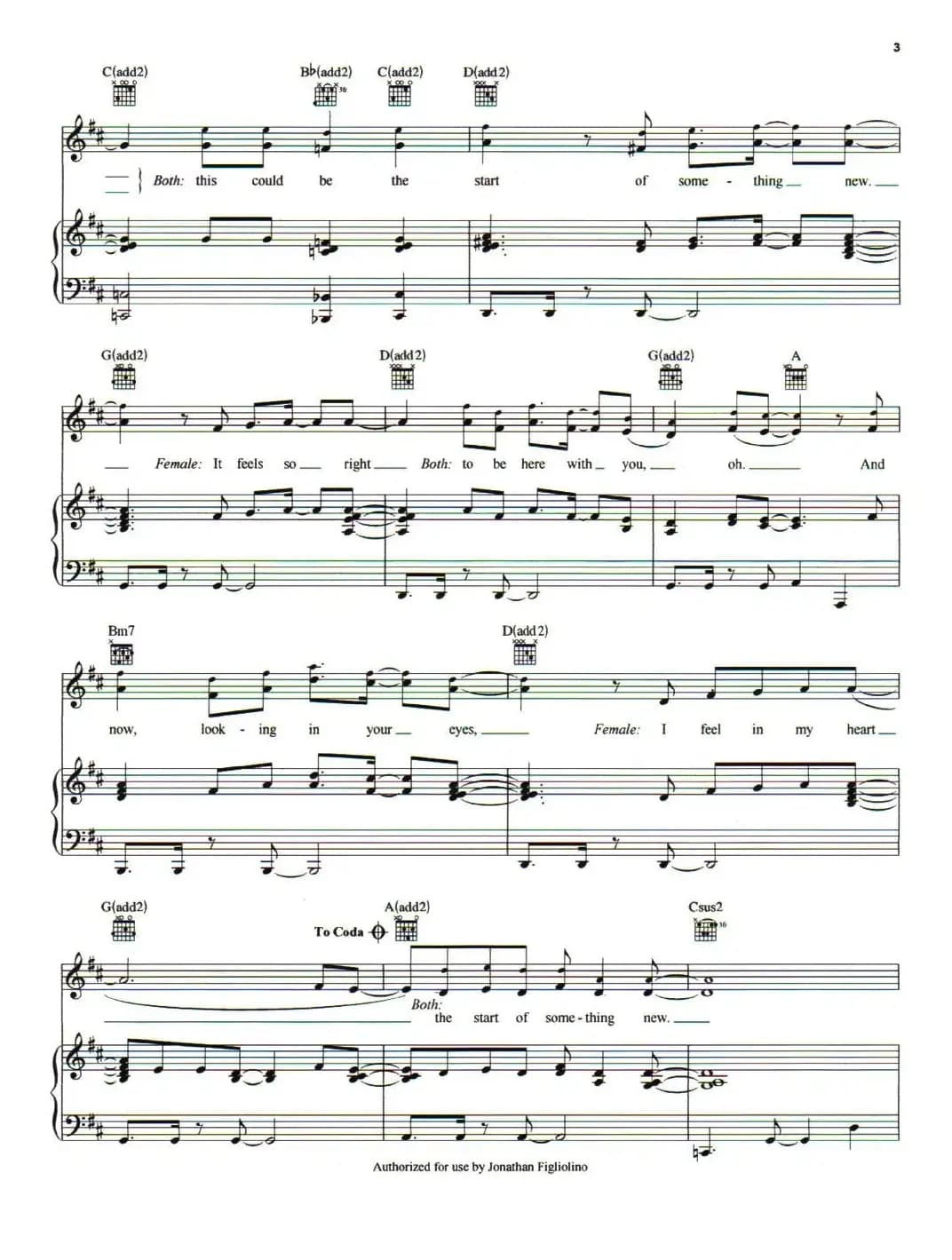 [美]Start Of Something New（正谱）