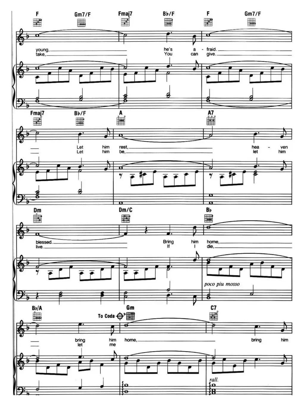 Bring Him Home (音乐剧《悲惨世界》(Les Miserables)选曲、正谱 )