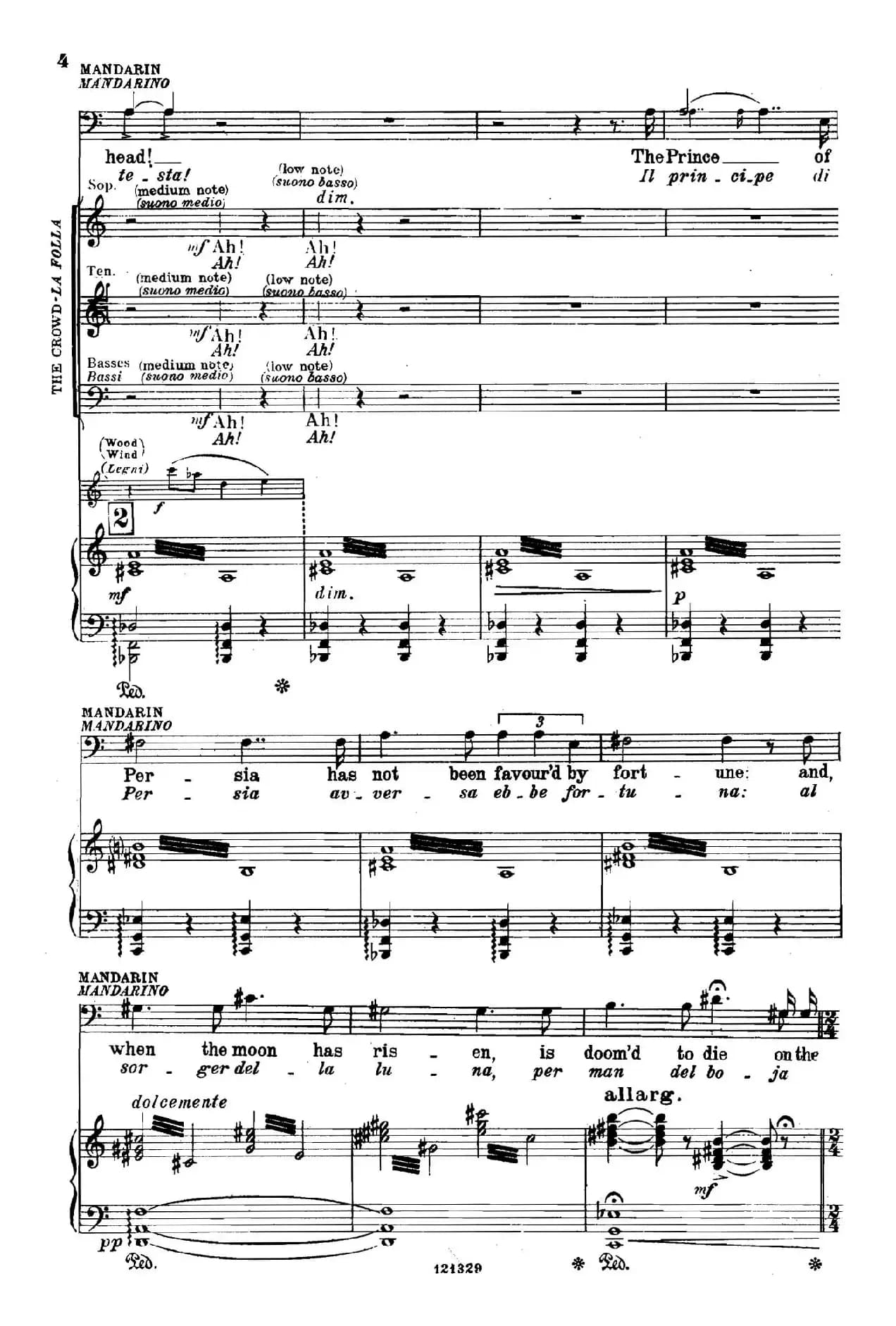 《图兰朵公主》三幕五场歌剧（英意双语）全谱（钢琴伴奏谱 P1——27）