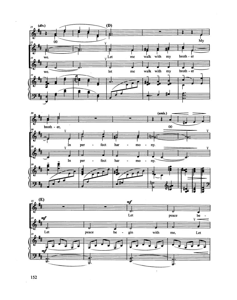 Let There Be Peace on Earth（合唱 正谱）