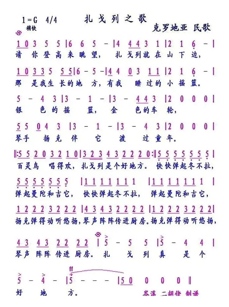 [克罗地亚]扎戈列之歌