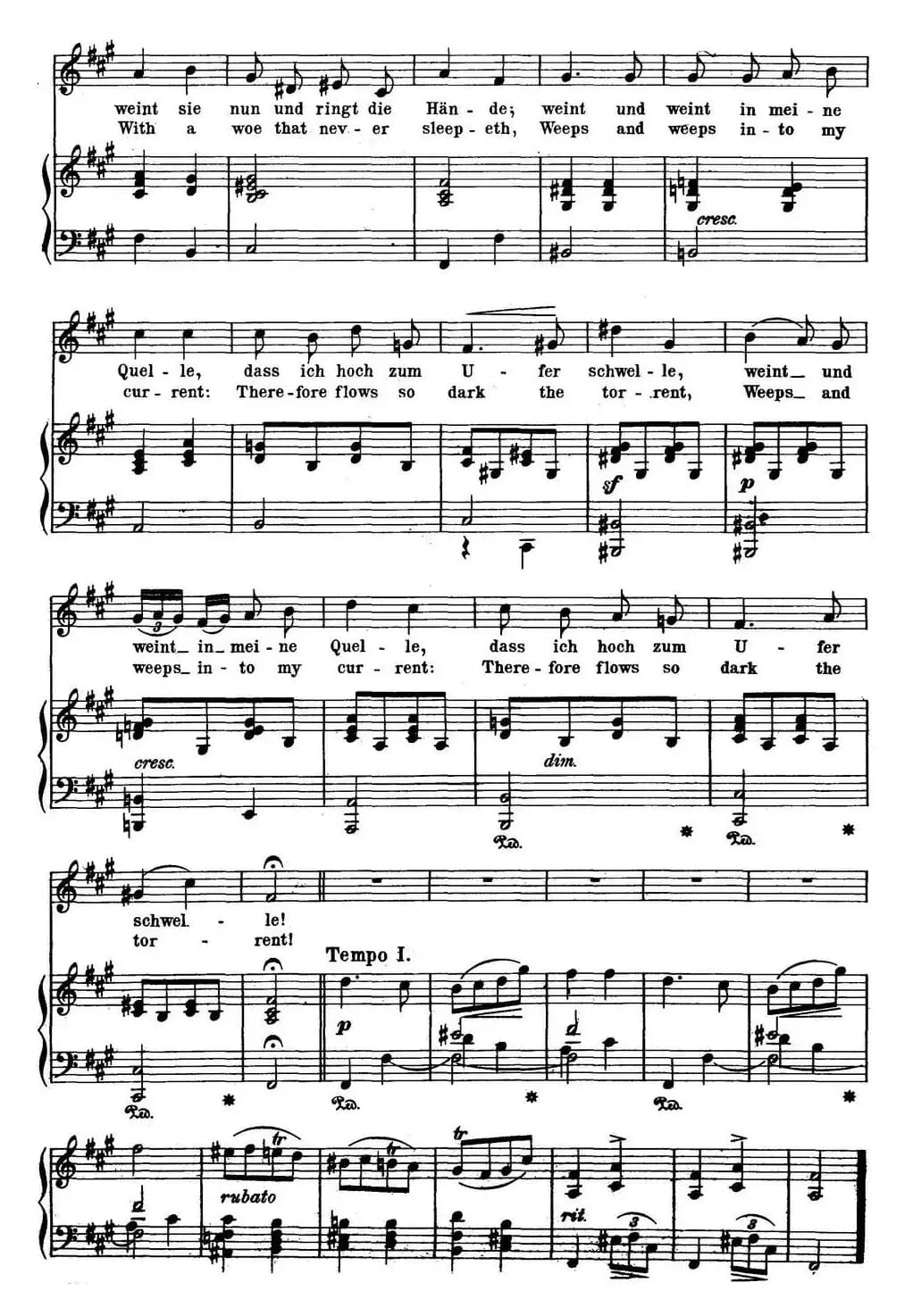 Chopin-17 Polish Songs Op.74，No.3（Trube Wellen. Troubled Waters.）（钢琴伴奏谱）