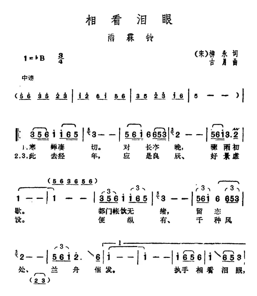 邓丽君演唱金曲：相看泪眼·雨霖铃