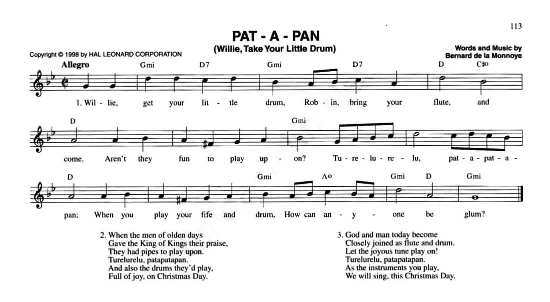 PAT - A - PAN（WILLIE, TAKE YOUR LITTLE DRUM）