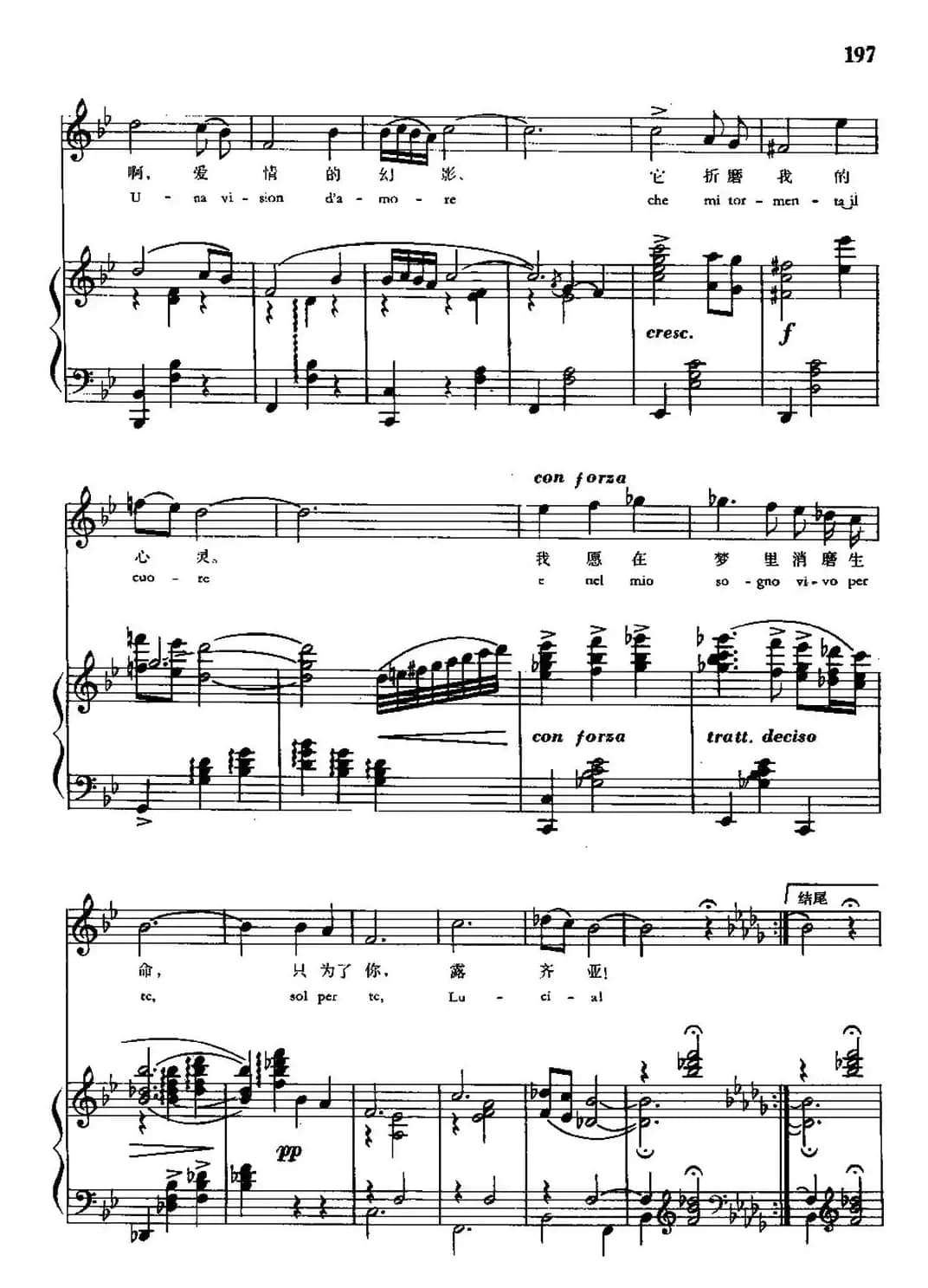 [意]只为了你，露齐亚（中外文对照、正谱）
