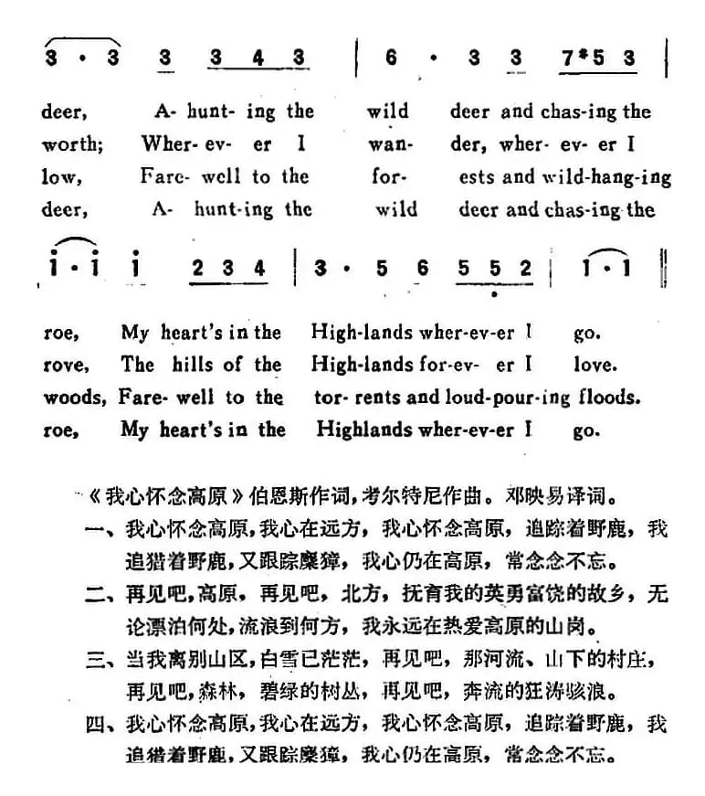 MY HEART’S IN THE HIGHLANDS（我心怀念高原）