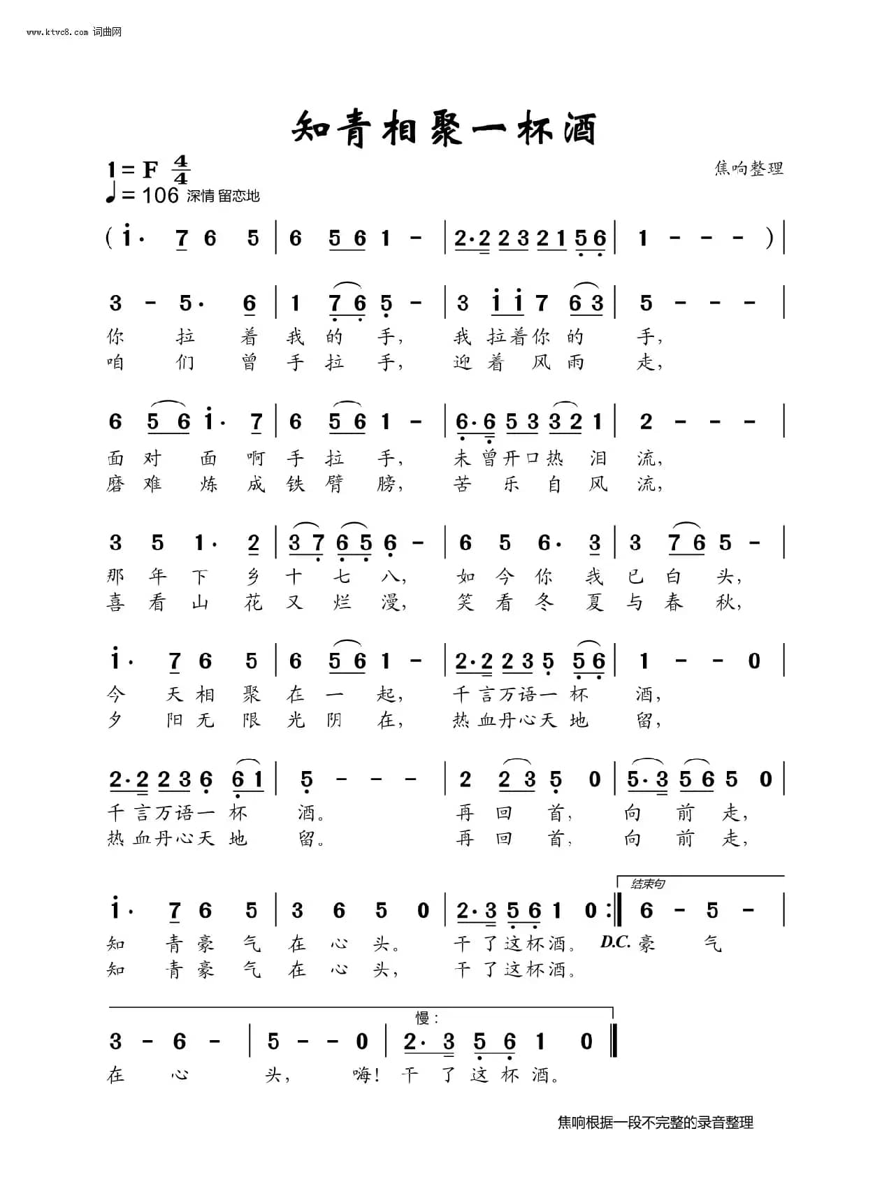 知青相聚一杯酒