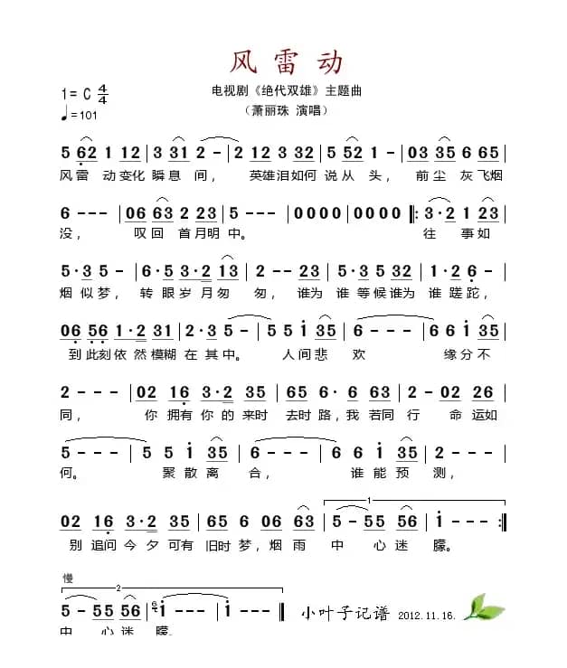 风雷动（电视剧《绝代双雄》主题曲）