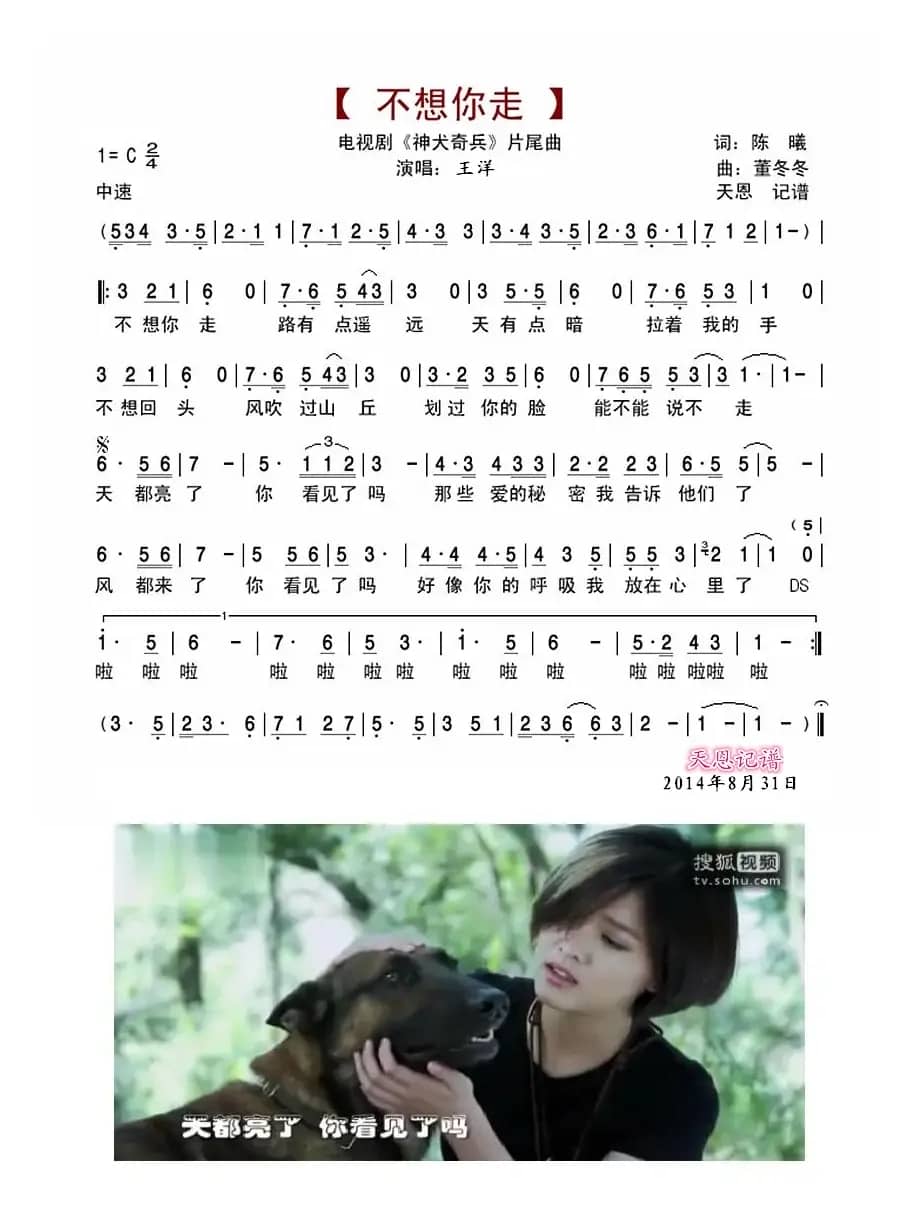 不想你走(电视剧《神犬奇兵》片尾曲)
