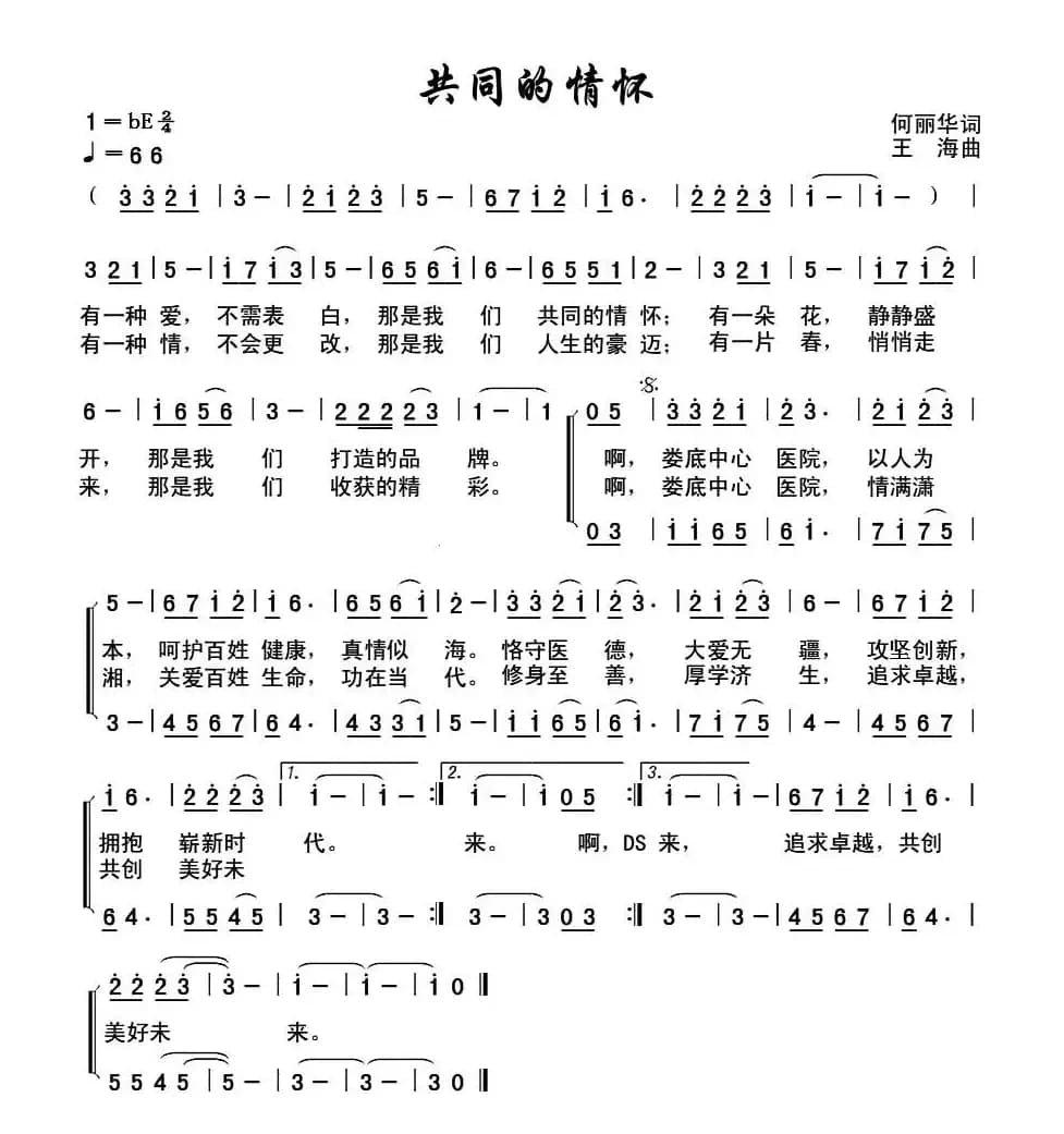 共同的情怀(何丽华词 王海曲)