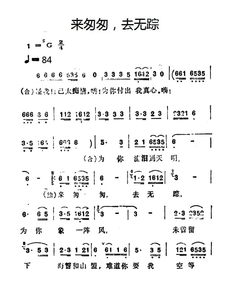 来匆匆，去无踪