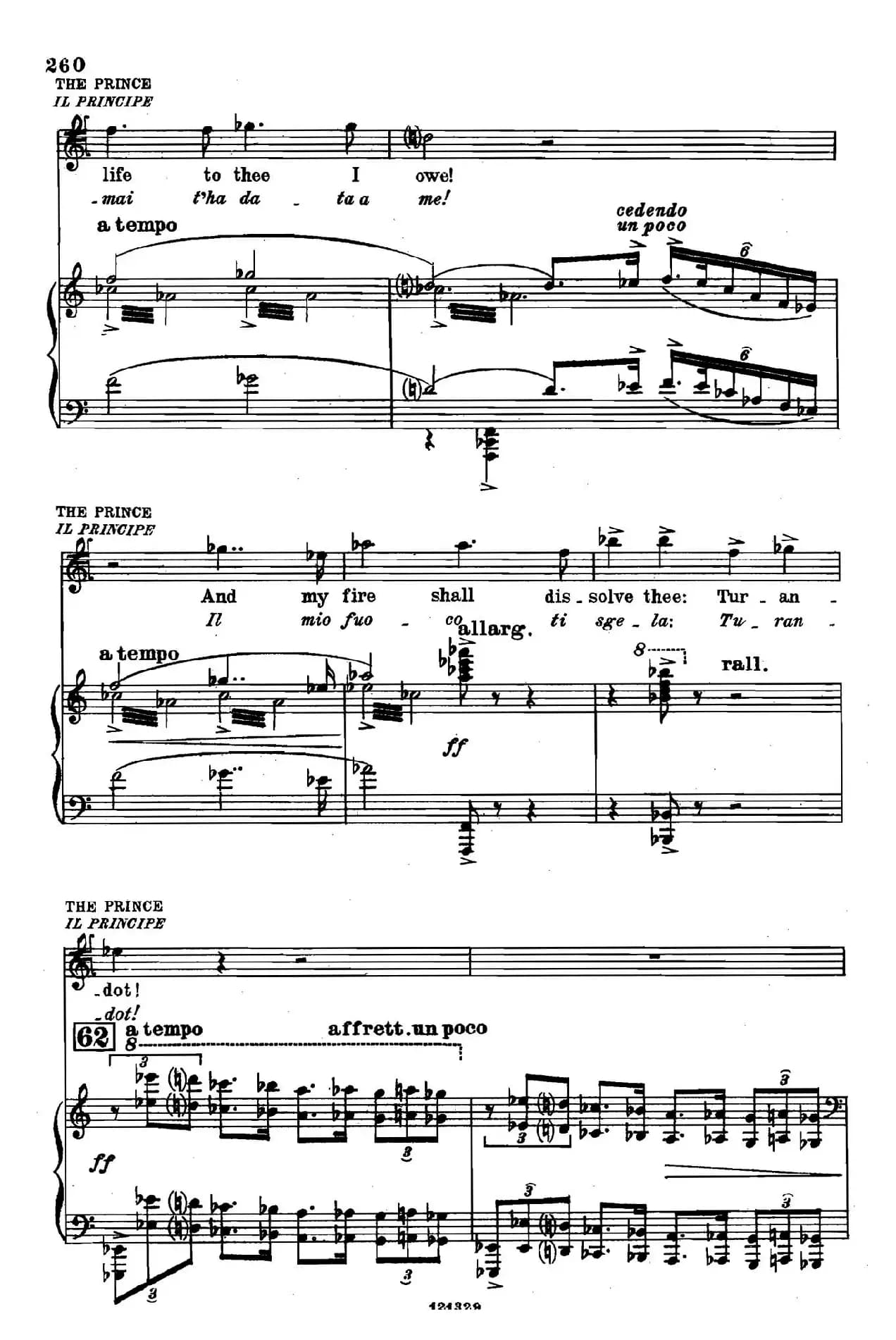 《图兰朵公主》三幕五场歌剧（英意双语）全谱（钢琴伴奏谱 P264——282）