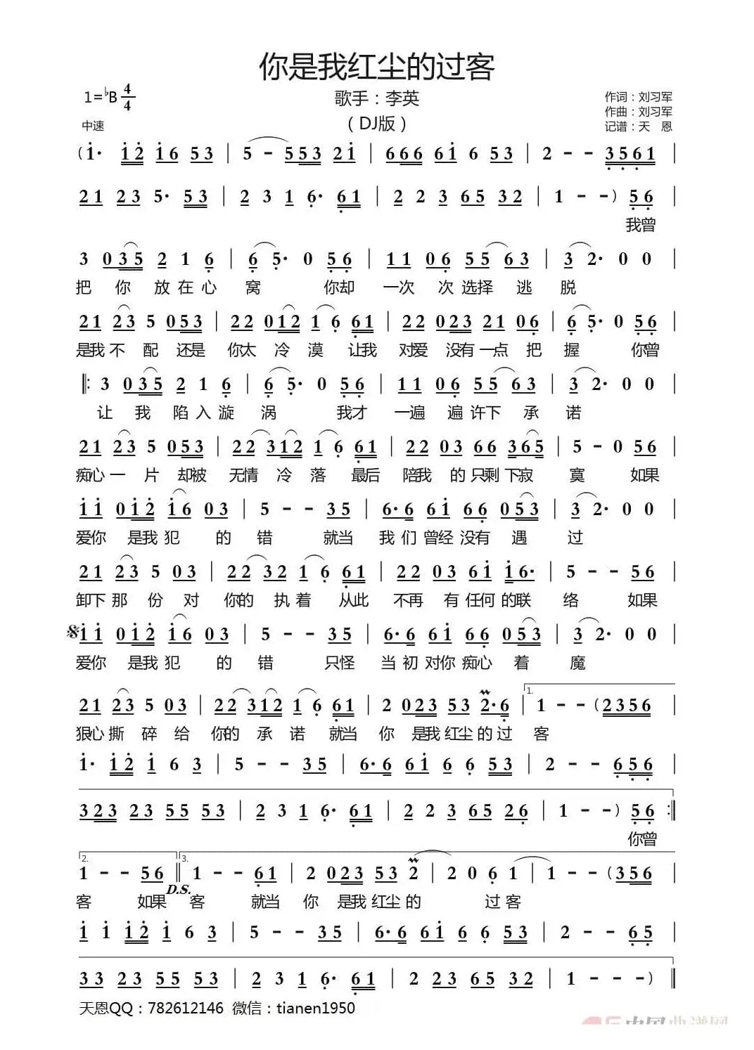 你是我红尘的过客（DJ版）