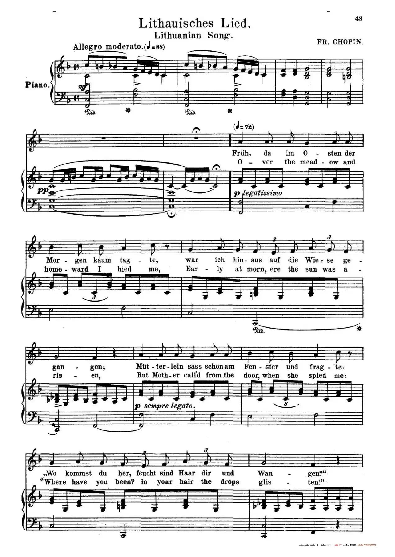 ​​​立陶宛歌谣 Lithauisches Lied（正谱）