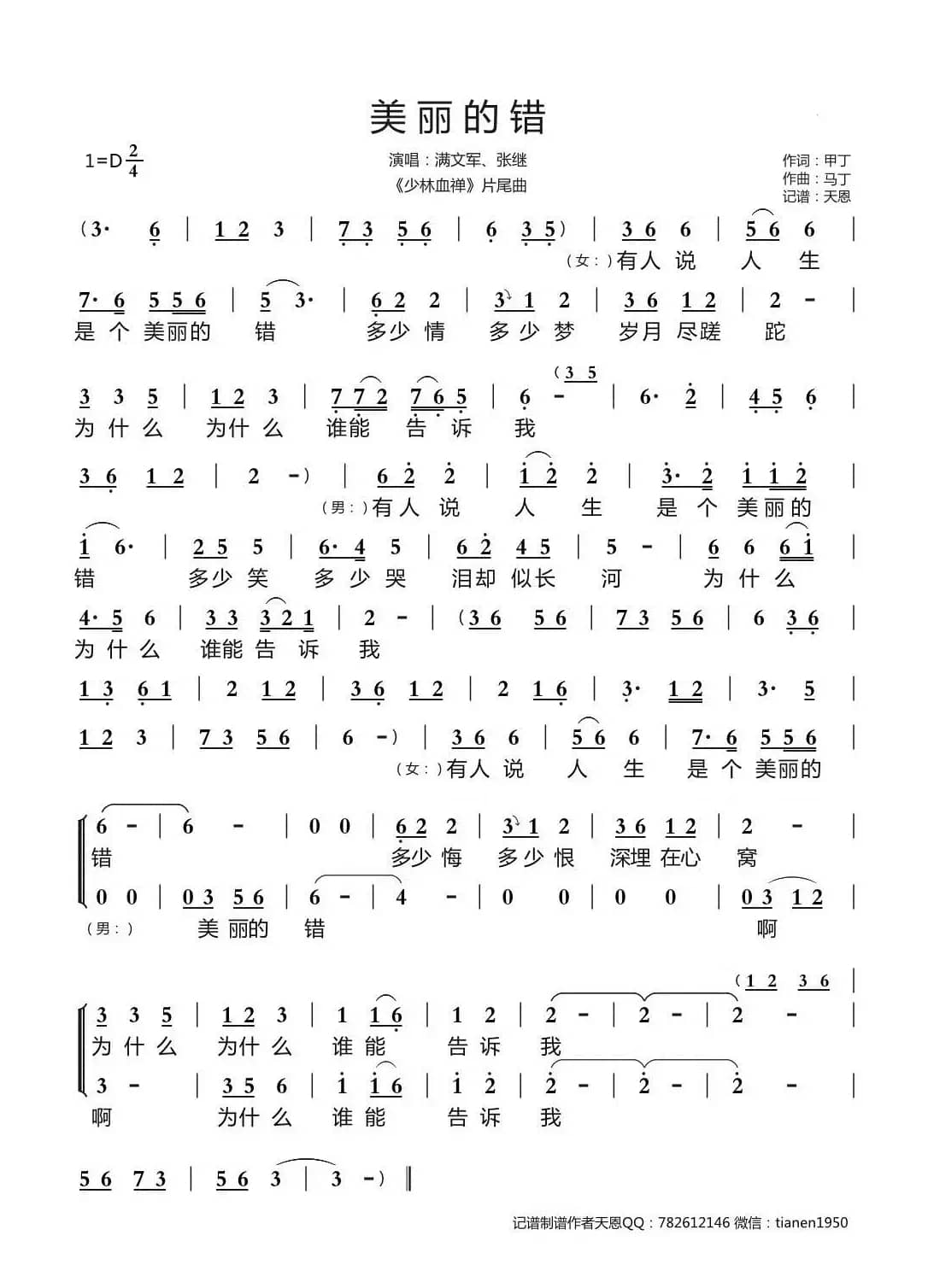 美丽的错（《少林血禅》片尾曲）