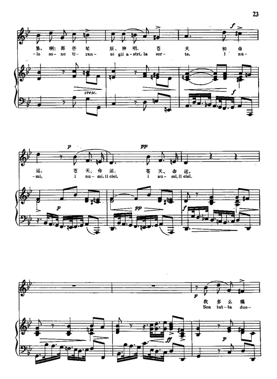 [意]我多么痛苦（中外文对照、正谱）