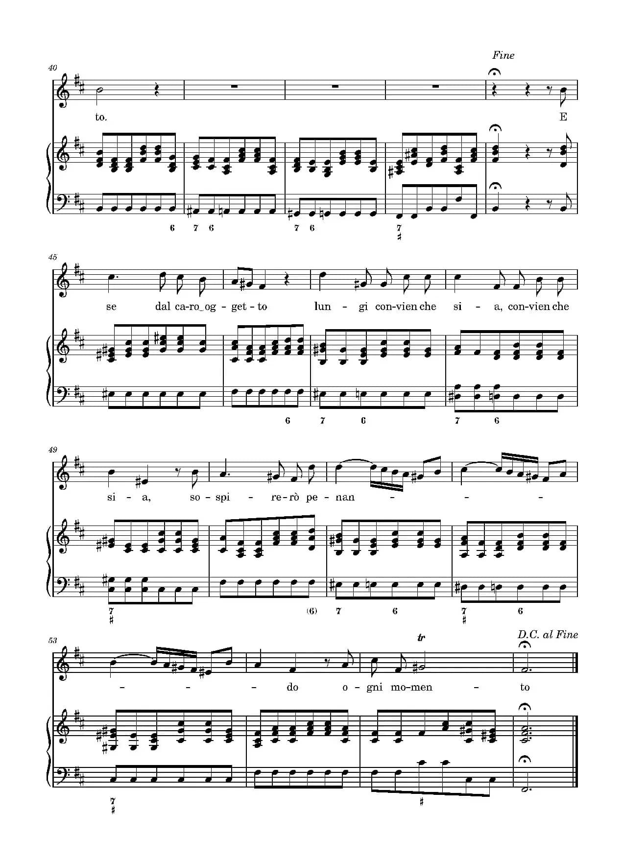 Vedrò con mio diletto 正谱（D调）