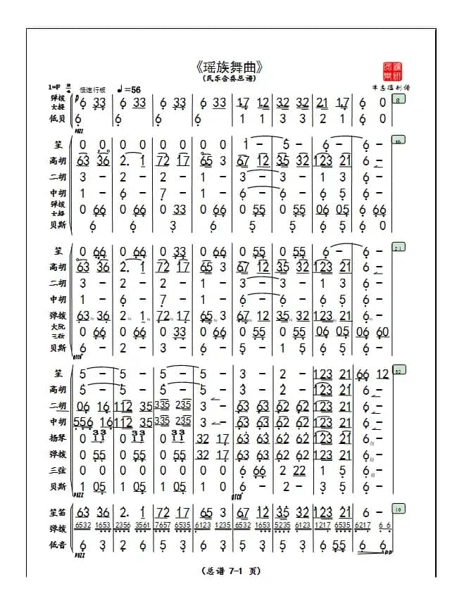 《瑶族舞曲》民乐团专用（牛德靠谱配器）