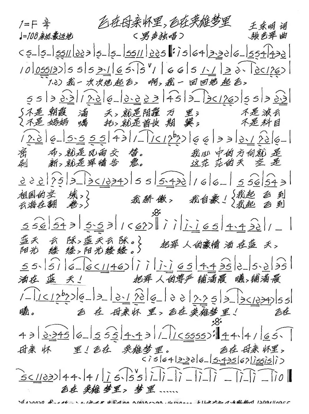 飞在母亲怀里,飞在英雄梦里