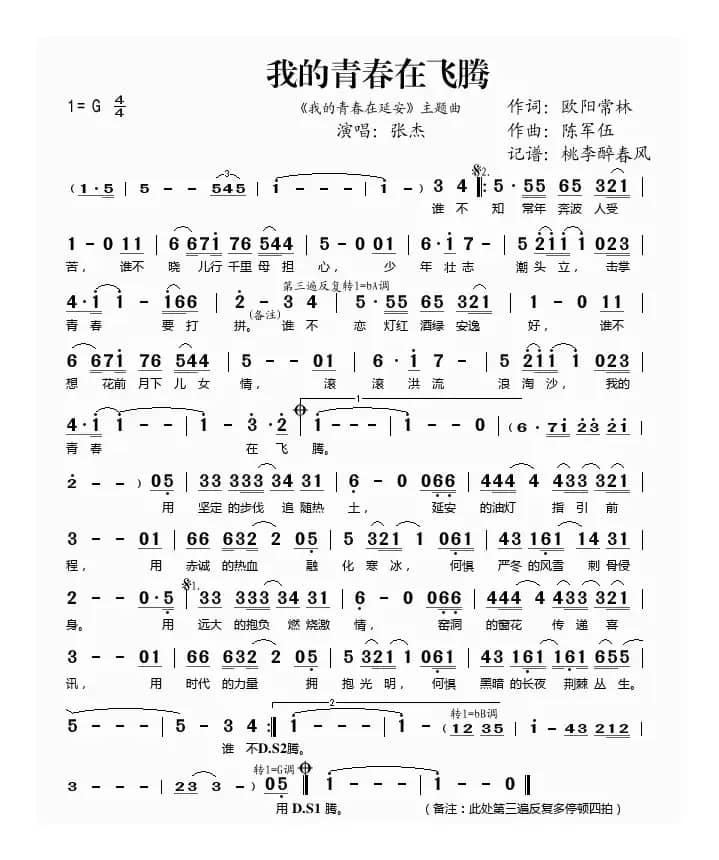 我的青春在飞腾（《我的青春在延安》主题曲）
