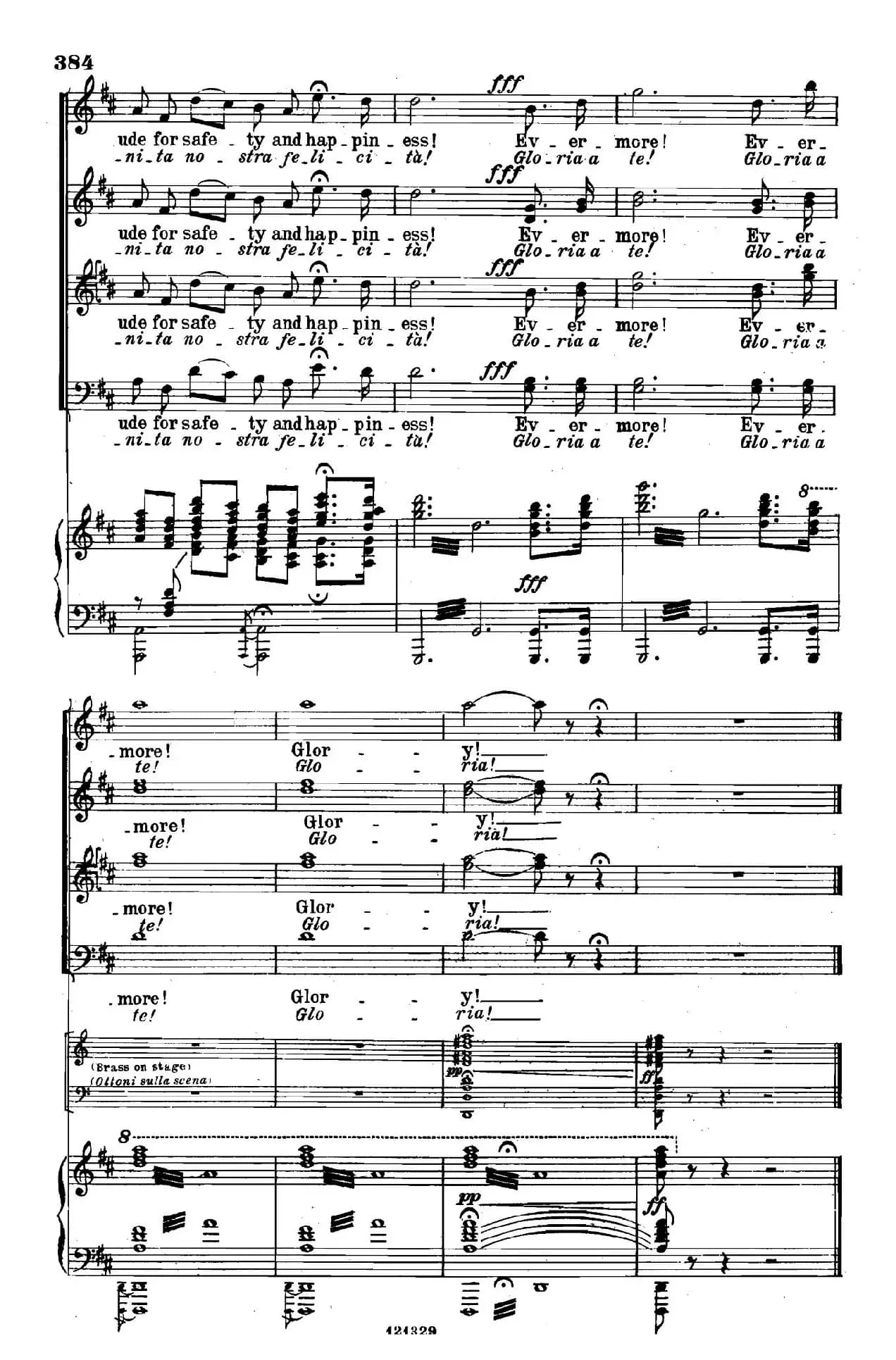 《图兰朵公主》三幕五场歌剧（英意双语）全谱（钢琴伴奏谱 P374——397）