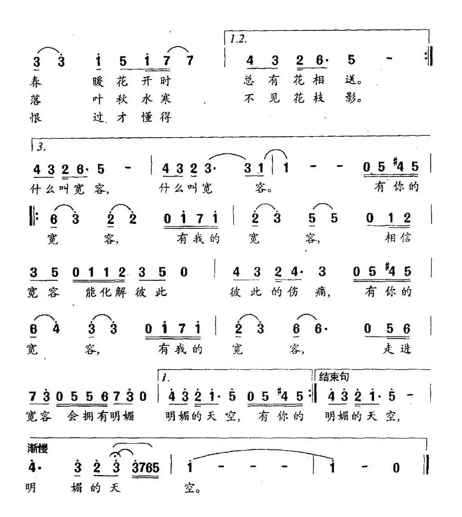 宽容（赵晓瑜词 王平曲）