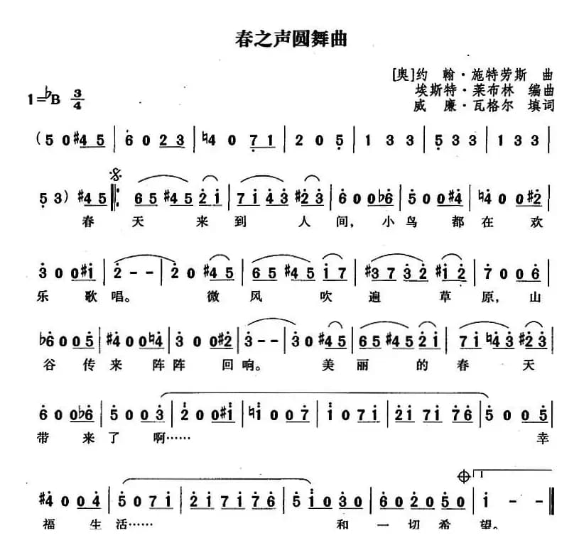 [奥]春之声圆舞曲（埃斯特·莱布林编曲版）