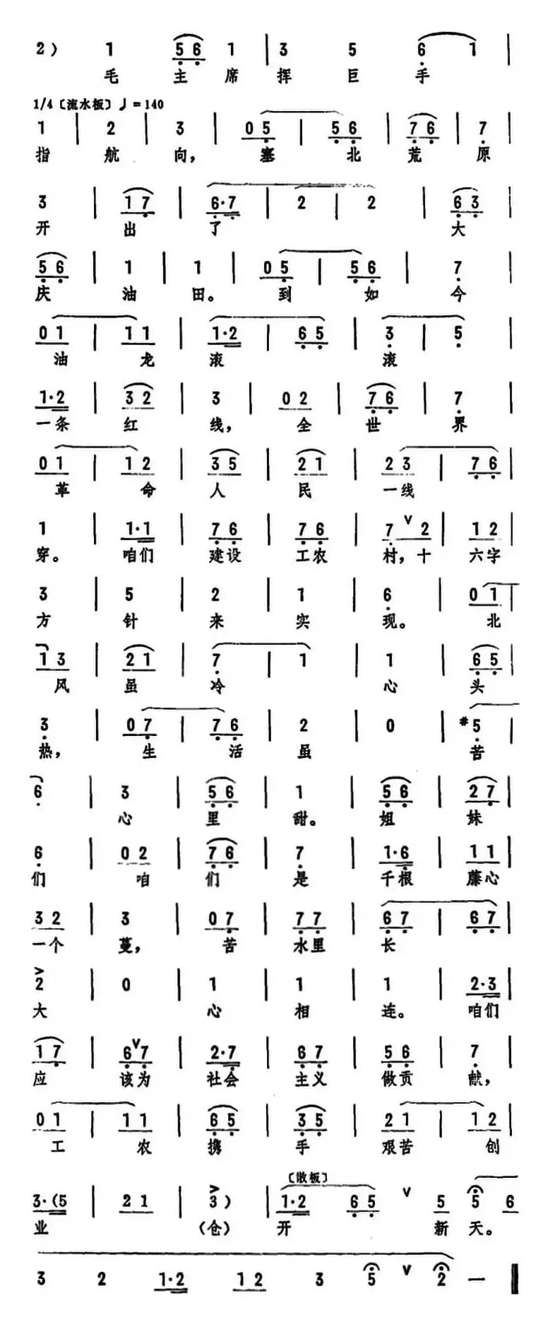 艰苦创业开新天（《初升的太阳》选段）