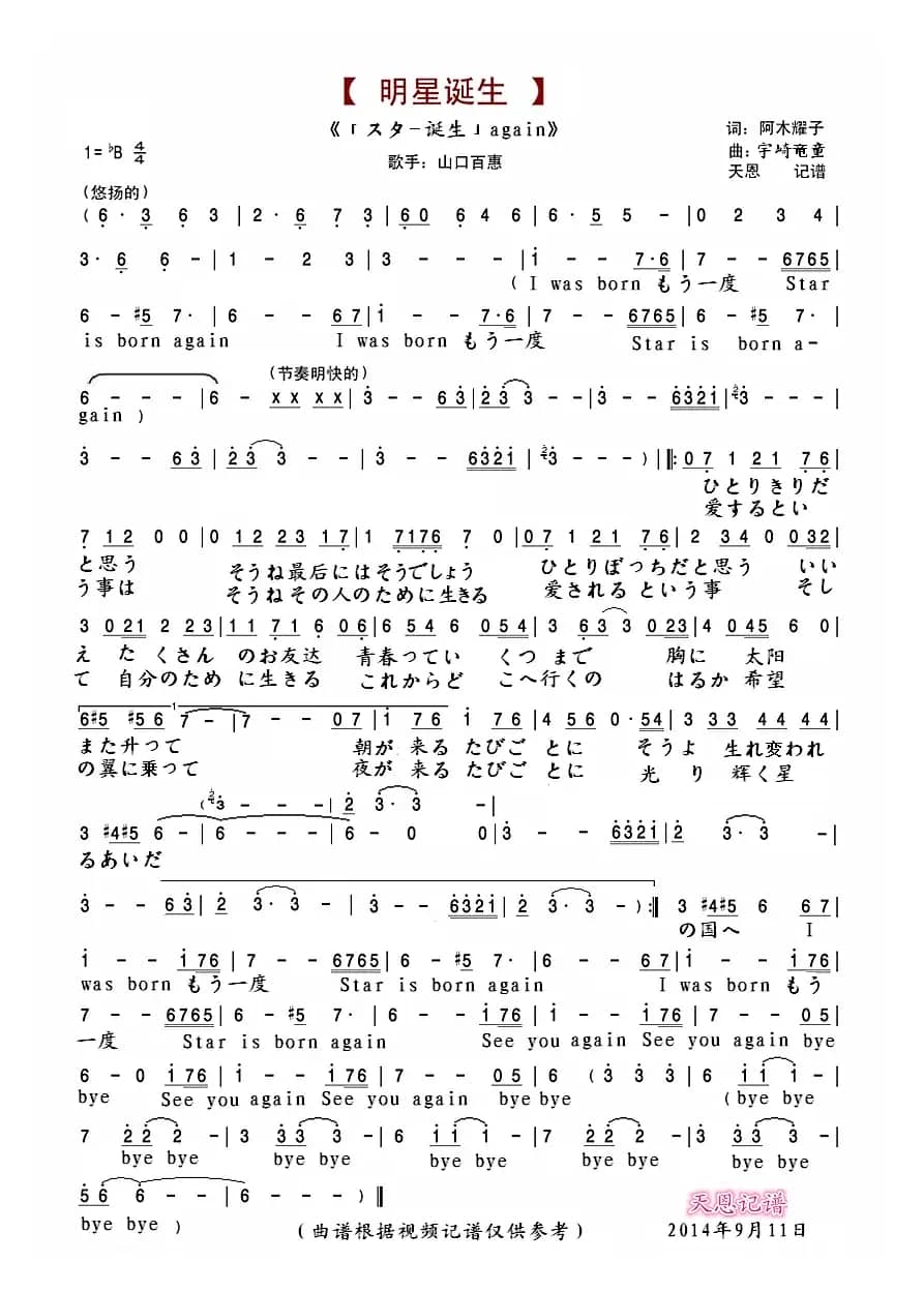 スター诞生 again