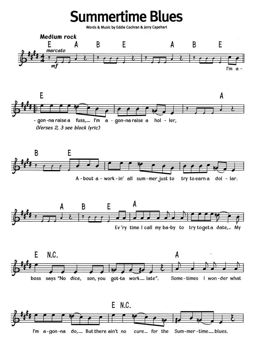 蓝调音乐：Summertime Blues