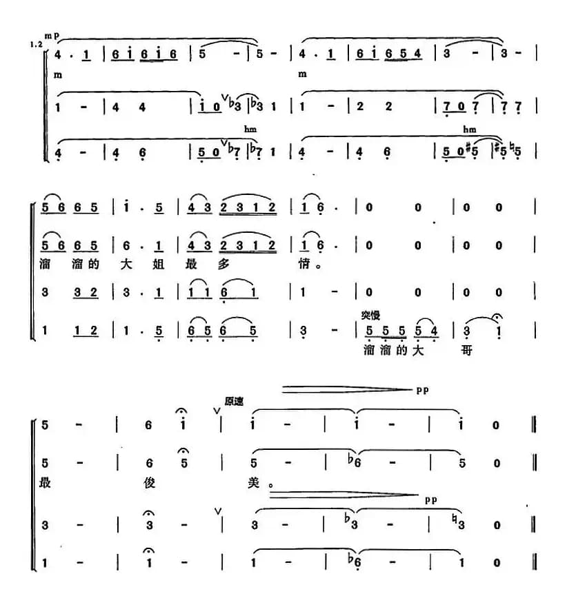 美丽的康定溜溜的城（陈虎编合唱）
