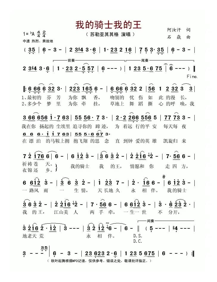 我的骑士我的王