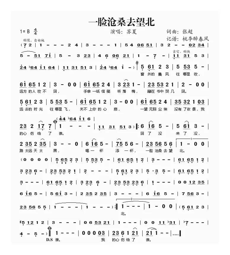 一脸沧桑去望北