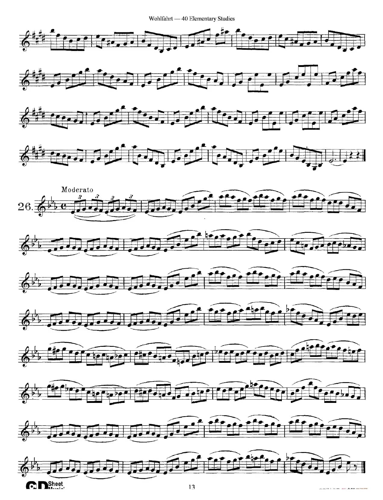 Wohlfahrt《40 Elementary Studies,Op. 54》(沃尔法特《40首小提琴练习曲》)