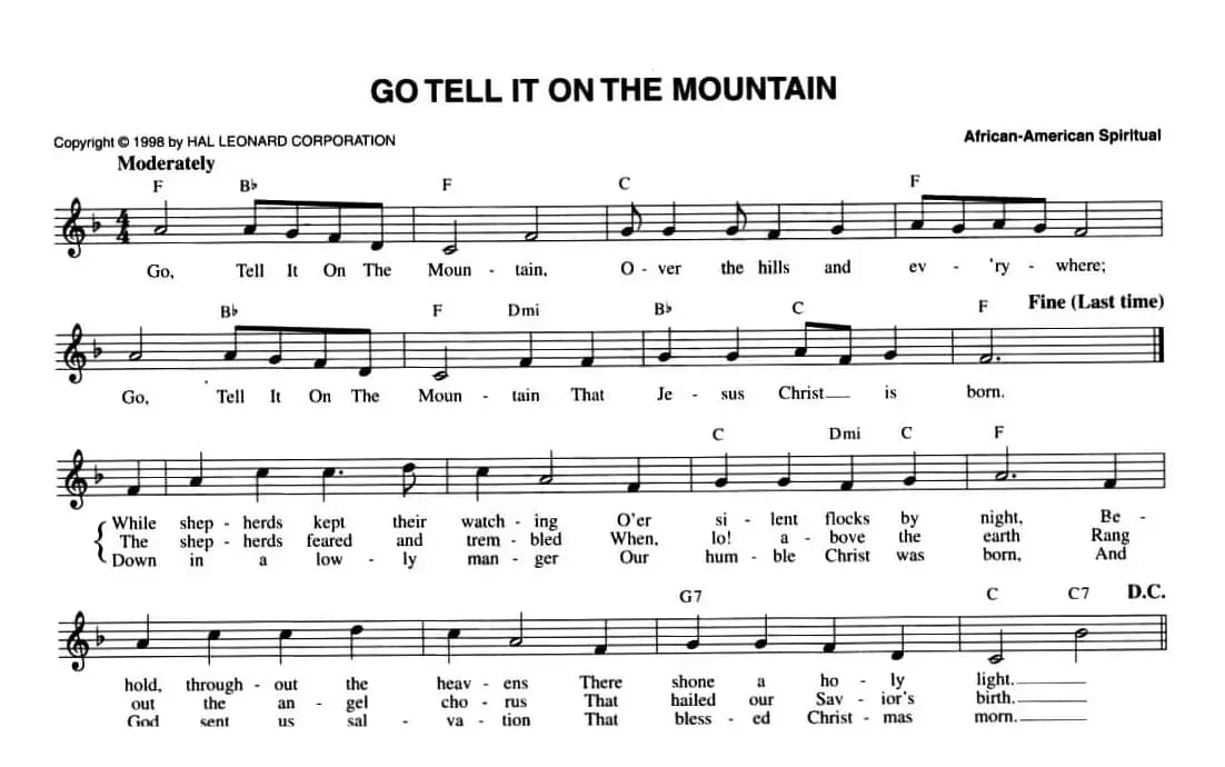 GO TELL IT ON THE MOUNTAIN