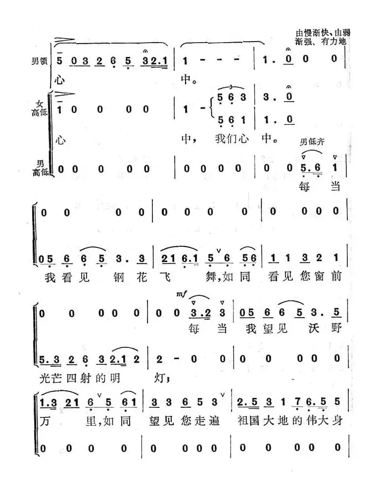 毛主席永远活在我们心中（何晋龄词 关川曲）