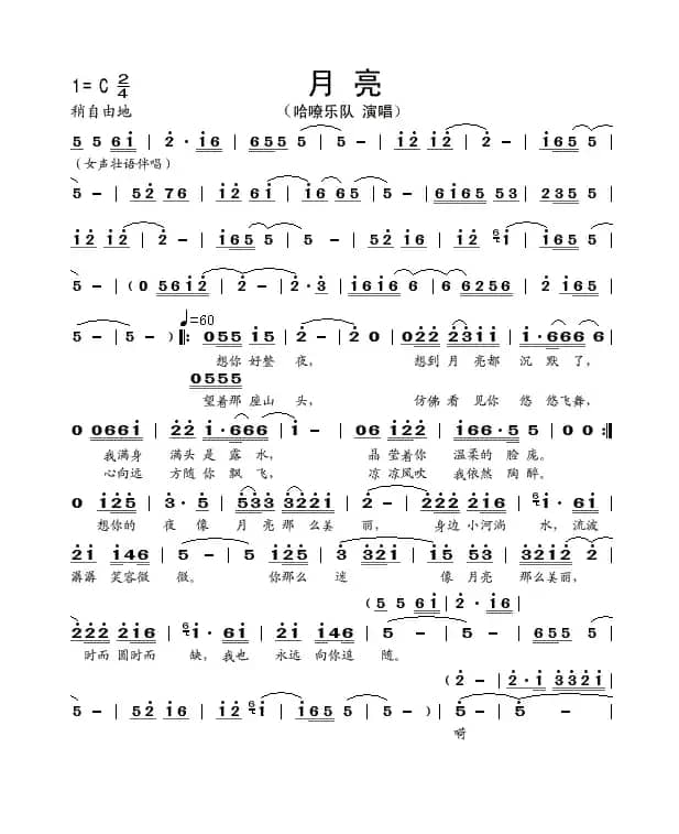 月亮（哈嘹乐队演唱版）